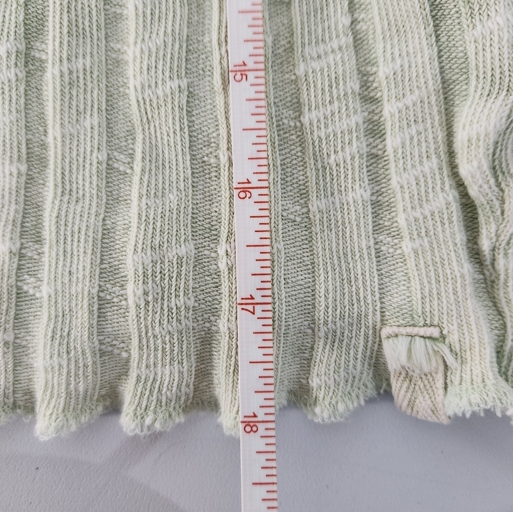 We The Free Green Ribbed Ruffled Crop Blouse, Size XL, NWT - Picture 6 of 6